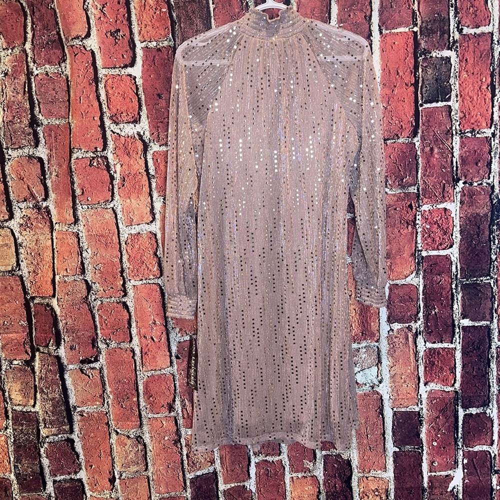 Women's Nina Leonard Float Foil Print Dress size medium new with tags - Picture 6 of 14